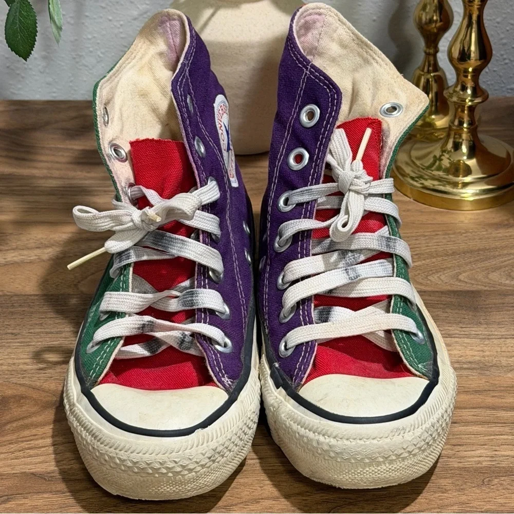 Converse Vintage 1990s USA Size 3 Multicolor Chuck Taylor All Star High Top Rare